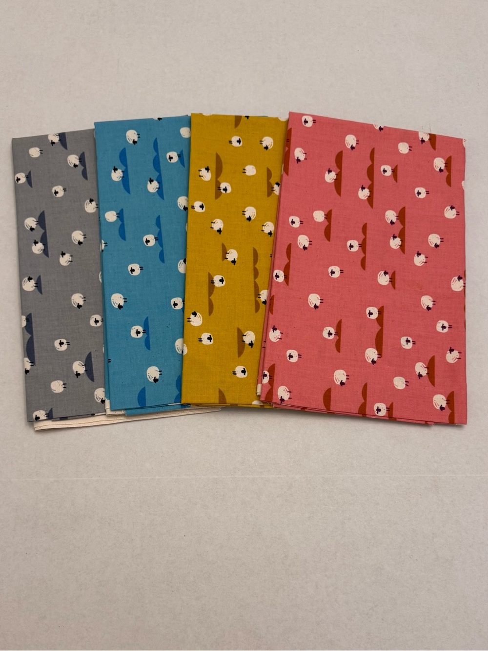 Sheep in Ocean Quilting Fabric by Cotton + Steel Bundle - Four 1/2 Yd Cuts